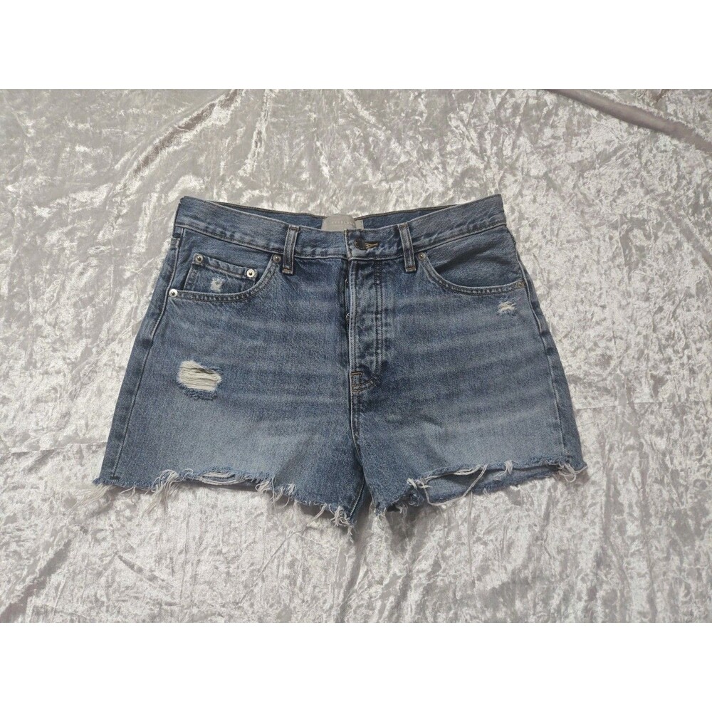 Everlane The Relaxed 90's Short Raw Hem Organic Cotton Denim Jean Shorts Size 28